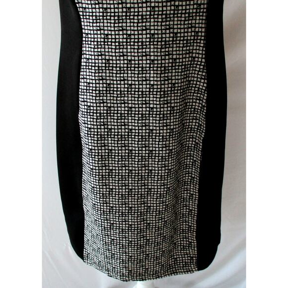 Enfocus Studio Women's Black & White Checked Sleeveless Zip Back Dress Size 12 - Picture 3 of 9